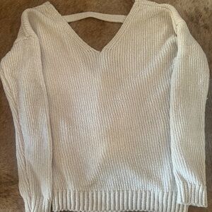 I.N. San Francisco Women's V-Neck Cream Sweater